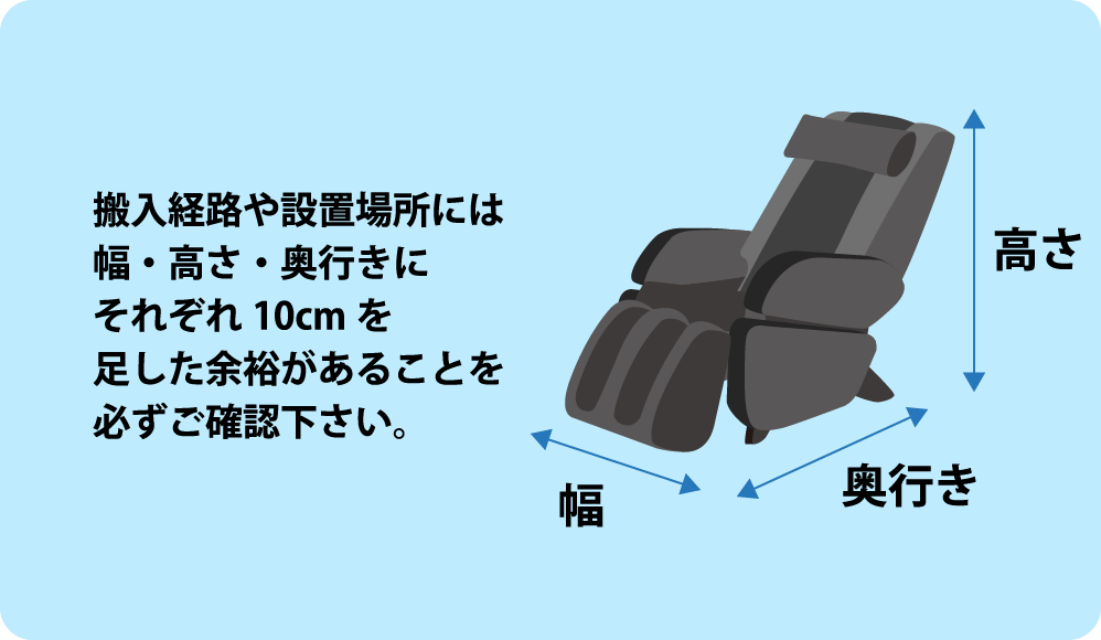 マッサージチェアの搬入幅