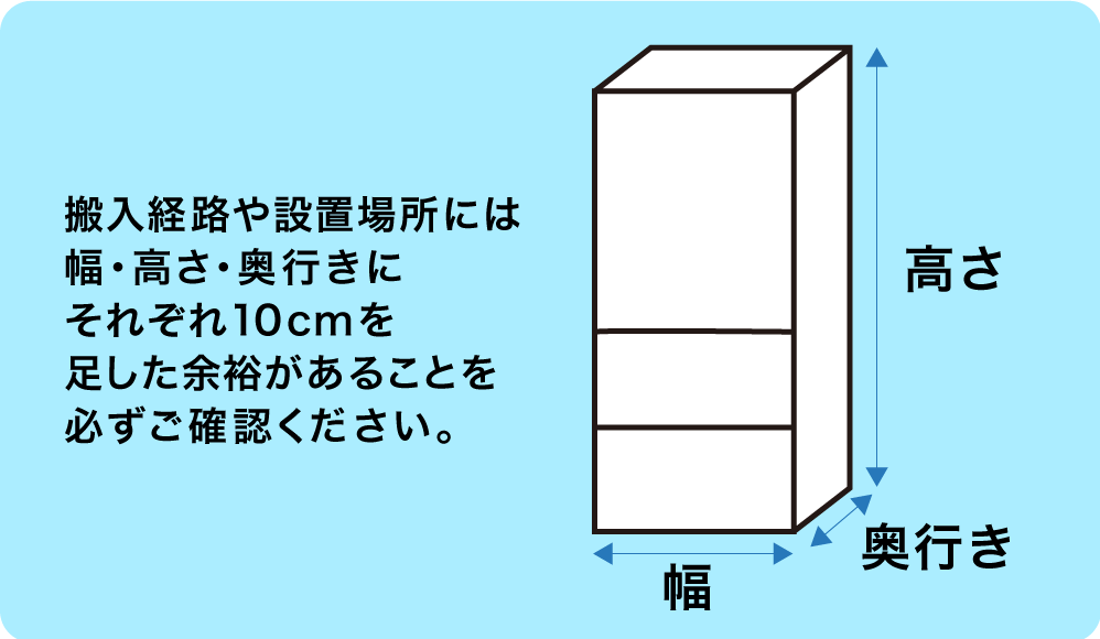 商品の寸法＋10cmが必要です